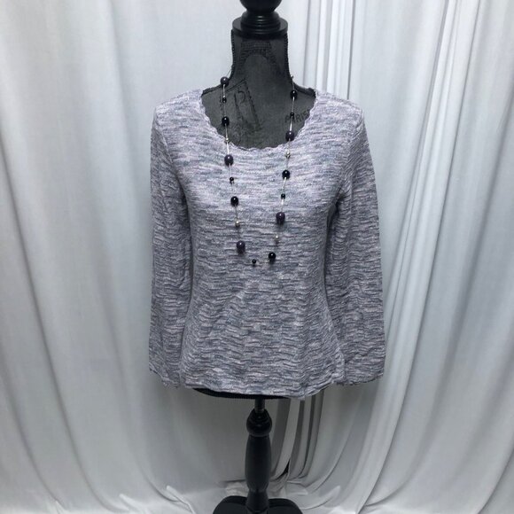 JH Collectibles Sweater Womens Size Medium Lavender Silver Metallic Long Sleeve - Picture 1 of 6